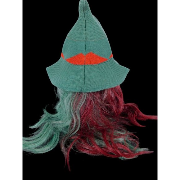 Green Knit Witch Hat - Soft Point Brim - New - Witchcore Cottagecore Hedge Witch - Picture 8 of 12